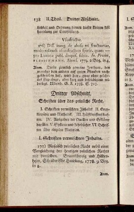 Dritter Abschnitt. Schriften über das peinliche Recht.