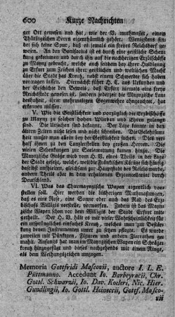 Memoria Gottfridi Mascovii.