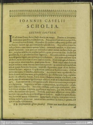 Ioannis Caeselii Scholia