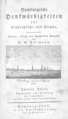 Theil 2: Topographie von Hamburg : Mit Kupferstichen und einer großen topographischen Karte