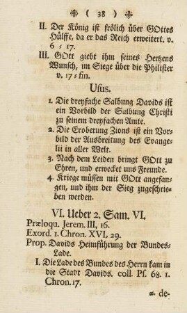 VI. Ueber 2. Sam. VI.