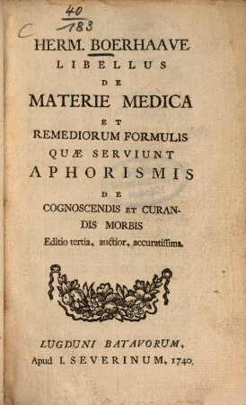 Libellus de materie medica ...