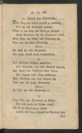 31. Lehren der Maurerey