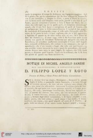 Notizie di Michel Angelo Sanese