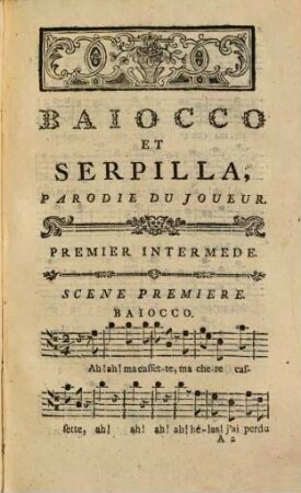 Baiocco Et Serpilla : Parodie Du Joueur ; Intermede En Trois Actes