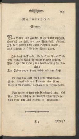 Naturrecht. Sonnett