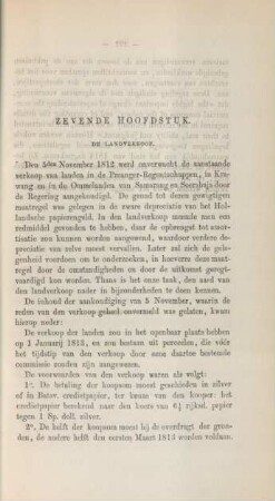 Zevende hoofdstuk. De landverkoop