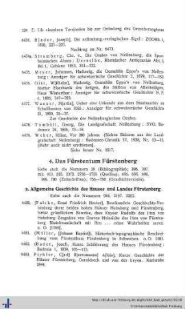 4. Das Fürstentum Fürstenberg.