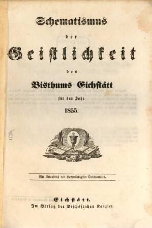 Schematismus der Diözese Eichstätt. 1855, 1855