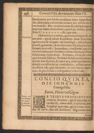 Concio Quinta, Die Iohannis Evangelistae.
