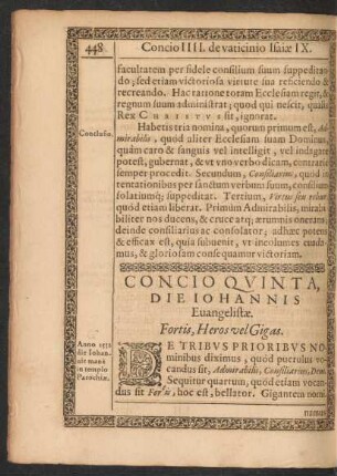Concio Quinta, Die Iohannis Evangelistae.