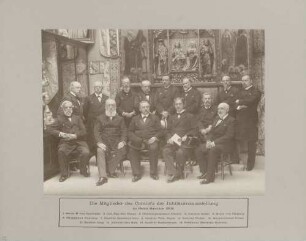 Benannte Mitglieder des Komitees der Jubiläums-Ausstellung im Palais Hamilton in Baden-Baden 1902