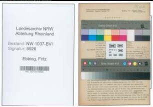 Entnazifizierung Fritz Ebbing , geb. 21.02.1902 (Schuhmacher)