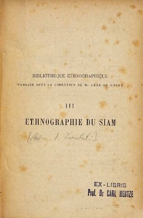 Le peuple Siamois ou Thaï