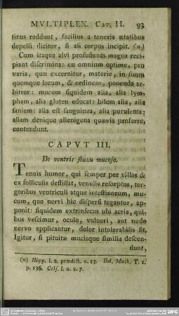 Caput III. De ventris fluxu mucoso