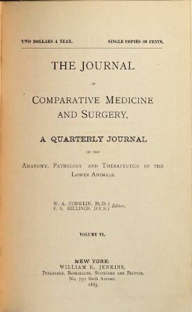 The Journal of comparative medicine and surgery. 6. 1885