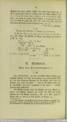 II. Abschnitt. Von den Decimalbrüchen