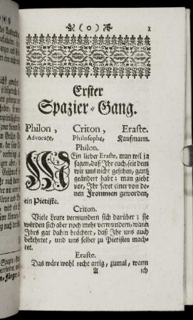 Erster Spazier Gang. . Fünffter Spazier Gang.