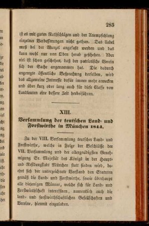 XIII. Versammlung der teutschen Land- und Forstwirthe in München 1844