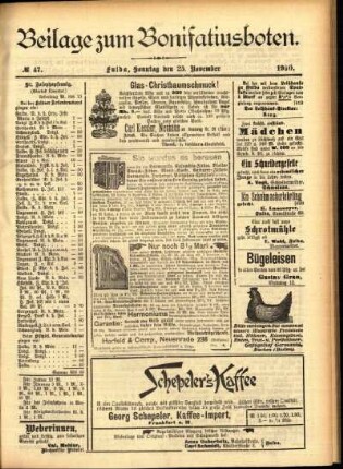 Zweite Ausgabe vom Sonntag, den 25. November 1900.