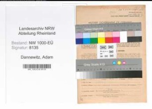 Entnazifizierung Adam Dannewitz, geb. 06.10.1889 (Angestellter)