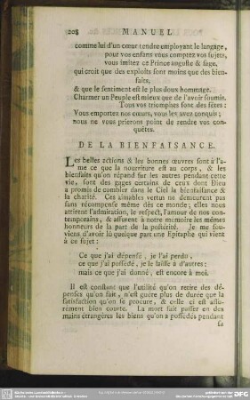 De La Bienfaisance