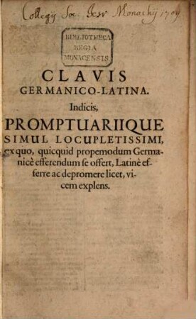 Clavis Germanico-latina