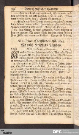 XIX. Vom Christlichen Glauben.
