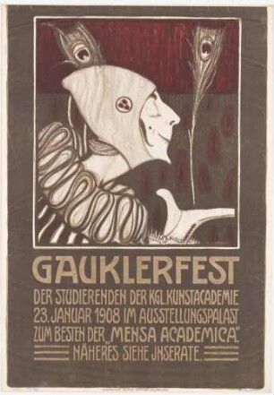 Plakat: Gauklerfest der Studierenden der Königlichen Kunstakademie Dresden 1908