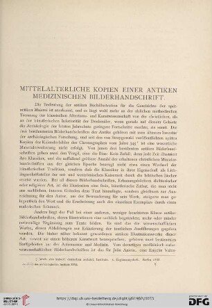Mittelalterliche Kopien einer antiken medizinischen Bilderhandschrift