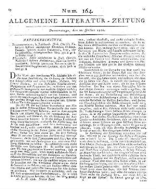 [Sammelrezension zweier entomologischer Schriften] Rezensiert werden: 1. Fabricius, J. C.: Systema Antliatorum. Secundum ordines, genera, species adiectis synonymis, locis, observationibus, descriptionibus. Braunschweig: Reichard 1805 2. Fabricius, J. C.: Index alphabeticus in J. C. Fabricii Systema antliatorum. Genera et species continens. Insertis synonymis entomologiae systematicae et supplementi ejusdem. Braunschweig: Reichard 1805