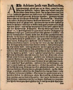 Sententie, By den Hove van Hollant ghearresteert jegens Adriaen Iansz van Boshuysen : Gepronuncieert den acht en twintichsten Iulij Anno 1660