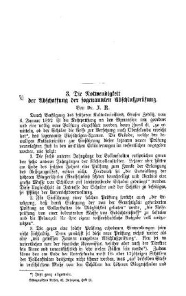 Die Notwendigkeit der Abschaffung der sogenannten Abschlußprüfung