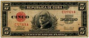 Geldschein, 5 Pesos, 1938