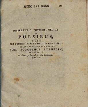 Diss. phys.-med. de pulsibus