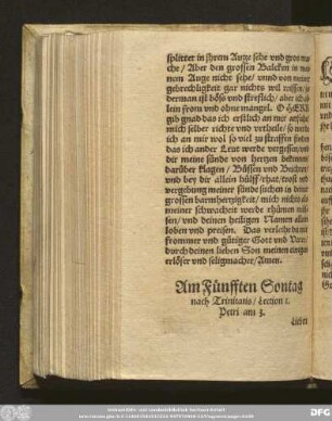 Am Fünfften Sontag nach Trinitatis/ Lection 1. Petri am 3.