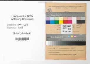 Entnazifizierung Adelheid Schiel , geb. 02.02.1896 ()