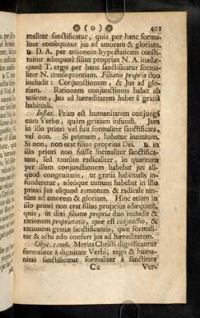 401-403, Instas. Prius est humanitatem ...