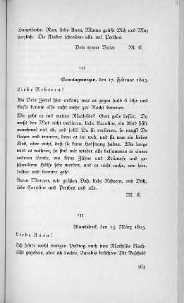 133 Wandsbeck, den 15. März 1805.