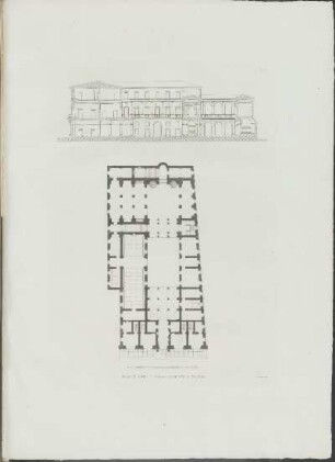 Pl. 54. Plan Et Coupe Du Palais Belmonte A Palerme.