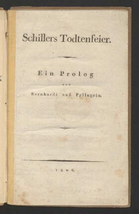 Schillers Todtenfeier