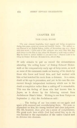 Chapter XII. The call home