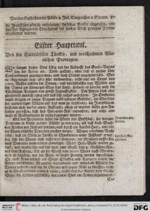 Eilfter Haupttitul. Von den Europäischen Türcken, und verschiedenen Asiatischen Provinzien