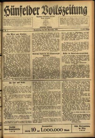 Ausgabe vom Donnerstag, den 20. November 1919.