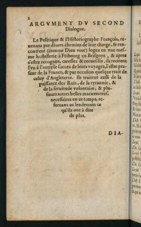 2, Argument du second dialogue