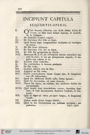 Incipiunt capitula sequentis Operis