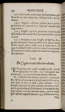 Cap. III. De Cognoscendis Moribus alienis