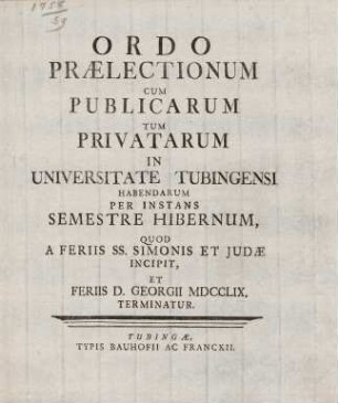 Vorlesungsverzeichnis 1758/59