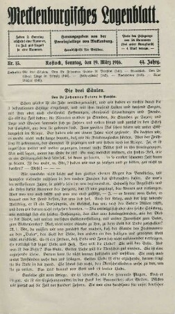Nr. 15. Rostock, Sonntag, den 19. März 1916.
