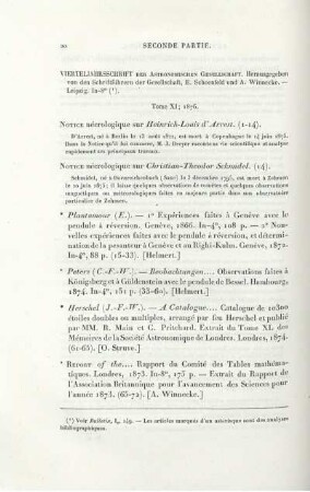 Vierteljahreschrift der Astronomischen Gesellschaft.